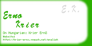 erno krier business card